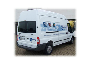 Servicefahrzeug der Güldenring GmbH, Bus, Schneidemaschinen, Sondermaschinen