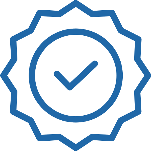 Icon Abzeichen mit Pfeil für Produktqualität